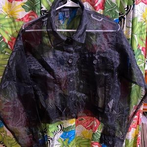 Forever 21 Sheer Mesh Black Jacket